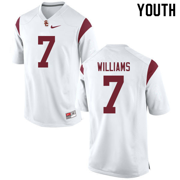 Youth #7 Chase Williams USC Trojans College Football Jerseys Sale-White